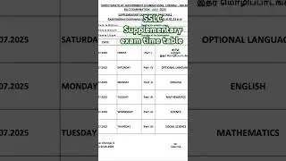 SSLC supplementary exam time table
