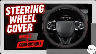 Top Layer Leather Steering Wheel Cover &ndash; Universal Fit 37-38cm, Anti-Slip Car Interior Accessory