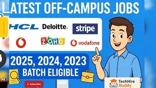 Latest Off Campus Jobs | HCL, Deloitte, Stripe, Zoho, Vodafone Hiring | 
