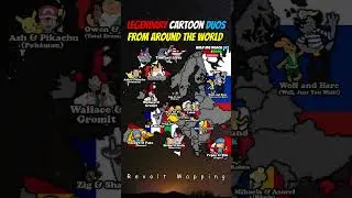 Legendary Cartoon Duos From Different Countries 🌍✨ #shorts #geography #map #famous #cartoon #duo