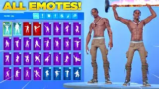 *NEW* TRAVIS SCOTT SKIN Showcase with All Fortnite Dances & Emotes! (Fortnite Travis Scott Skin)