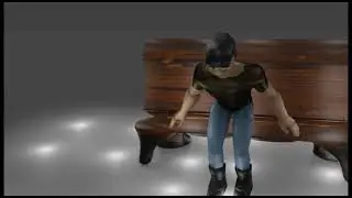 3D model Kevin. Low poly model after shade smooth effect. Walk animation.