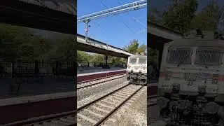 WAP-7 at high speed with CRS inspection coach #shorts #indianrailways