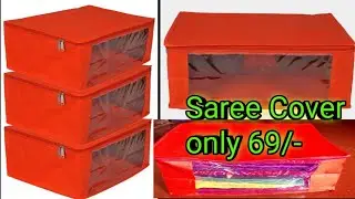 flipkart kewror multipurpose wardrobe organiser saree cover regular cloth storage bag review/saree
