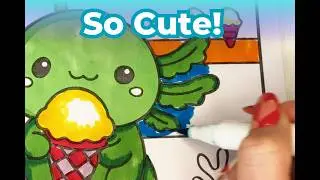 Cute Axolotl Coloring Page 🍦 | Relaxing Color-Along Video