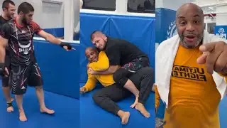 Khabib MAULS! DC in Wrestling Drill, Eagle&rsquo;s Chain Wrestling Leaves Olympian Gasping