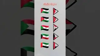 Draw Palestine, Sudan, Kuwait, UAE, Jordan | draw Same Flags #sameflags #palestine #uae #jordan