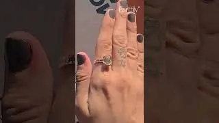 Emerald Half Bezel Ring With Bar Set Baguettes | Earthly Lab Grown Diamond Jewellery
