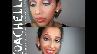 Colorful & Glittery Festival Makeup