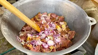 Жареная говядина | Как приготовить вкусное сухое мясо | Рецепт жареной говядины во фритюре
