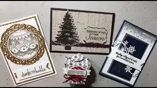 Epis 141 FB Live replay Stampin Up! Snowflake Showcase and 3 other Cards Stamping with DonnaG!