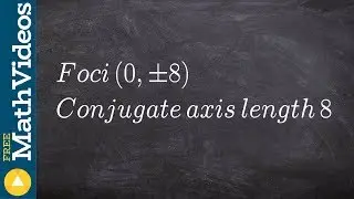 Write the equation of a hyperbola given the foci and length of conjugate axis