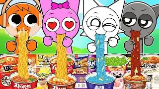 ASMR Mukbang Korean Convenience Store  | Sprunki Incredibox Sounds