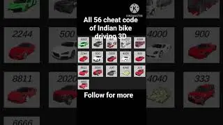 All 56 cheat code of Indian bike driving 3D #trending #gaming #viral #shorts