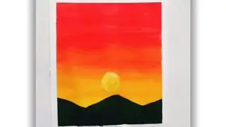 Sunset Painting | Square Painting | Art | Saachi Kadam | #Sunsetart #Painting #short