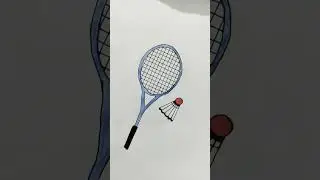 Easy How to Draw a Badminton Racket#youtubeshorts#trending#ytshorts