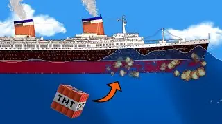 Wreck, Destruction, Sinking of the SS United States (TNT Crates, Blocks, Etc.) | Floating Sandbox