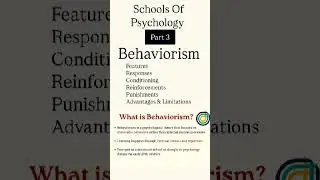 Schools Of Psychology Part 3:Behaviorism, Conditioning,Reinforcement,Punishment,Merits & Limitations