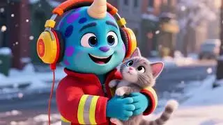 Firefighter Milo Rescues Kitten #milo #winteranimals  #animation #meme #kidsadventure  #wintertales