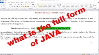What is Full Form of JAVA | What is JAVA