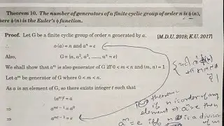 Concept behind the number of generators of a finite cyclic group of order n