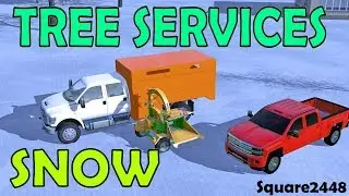 Farming Simulator 17 | Tree Services | Clearing Trees On Road | Heavy Snow | F650 | Wood Chipper