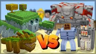 Minecraft: MOSS AND MONSTERS VS GAGGLE OF GOLEMS - BATALHA DE MOBS | 1.18.2