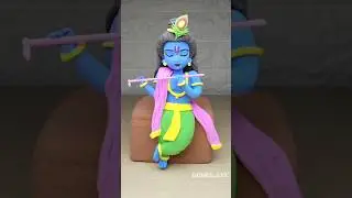 Krishna ji 💖 Clay Art Krishna idol making 😍🙏#krishna #shorts #clayart #short #shrikrishna #art #diy