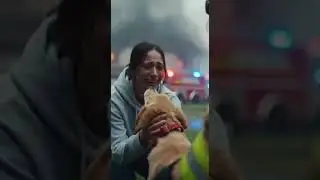 Fire man saves dog from fire
