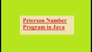 Peterson Number Program in Java | Java Part-5 | L2G | Learning toGaining