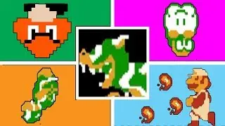 Fire Mario VS All Boss Battles (Super Mario Bros)