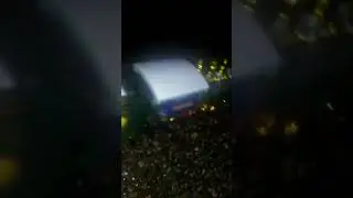 The toy state Christmas express train set outside