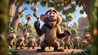 Five Little Baboons Drum on Cans | Jungle Beat Song for Kids | Fun Counting Animal Rhyme