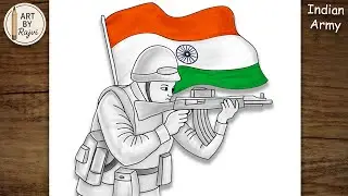 Indian Army Soldier Drawing Tutorial 🇮🇳 (Easy Step-by-Step)