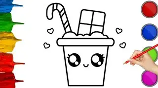 How to Draw a Mug of Hot Chocolate Easy | Cute MILK SHAKE Hot CHOCOLATE Drawing for Kids