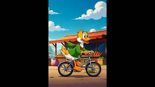 Funny Cartoon Duck Riding a Bicycle 🦆🚲 | Cute Animated Short for Kids #cuteduck #pekinduck