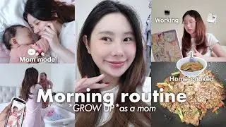 Morning Glow Up Routine⋆.𐙚 ̊ |Mom Life work life balance, skincare routine,home cooked 