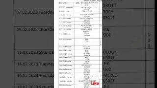 BA 2nd year ( 3rd semester) Time table