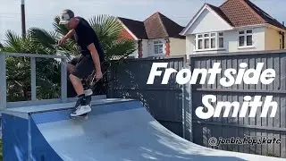 Learn to Fakie Frontside Smith Stall on a Skateboard on a Mini Ramp