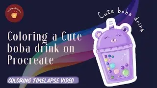 🧋 Cute Boba Drink Coloring | Procreate Timelapse ✨