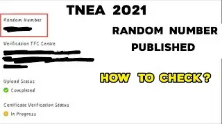 TNEA 2021| Random number published | How to check ?| Usage Of Random Number In Counselling |Sparkerz