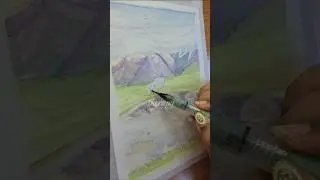 Peace 🤍 #landscapepainting #mountains #calmart