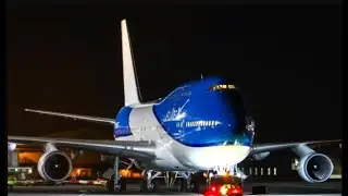 *Rare* Boeing 747-400 night landing at Bournemouth Airport