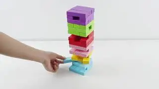 Wooden Stacking & Balancing Blocks Puzzle 54 Pcs Tumbling Tower Blocks Game