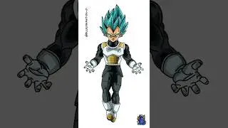 How to Draw Vegeta Super Saiyan Blue Full Body 💙 | Step-by-Step Tutorial!