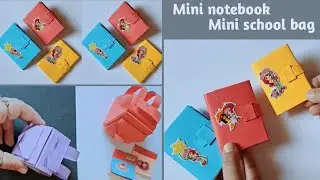 How to make DIY mini notebook | Easy school craft /Cute paper notebook/How to make paper school bag 
