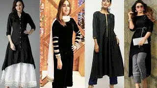 plain black kurti design ideas for girls || black kurti designs 2020 || black kurti design 2019/