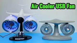 Mini Air Conditioner Fan -Aircraft Engine Cooler Fan,USB Spray Humidifier Water | Unboxing & Review