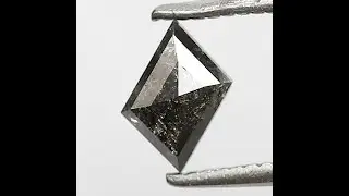 0.48 CT Geometric Salt and Pepper Diamond: Unique Grey Black Loose Diamond