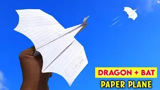 how to make paper bat plane , Dragon + Bat plane , notebook paper plane , plane which flies like bat